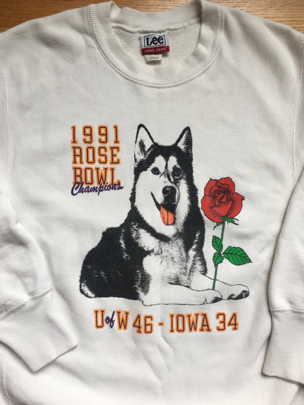 Vintage 1991 Washington sale Huskies Rose Bowl crewneck