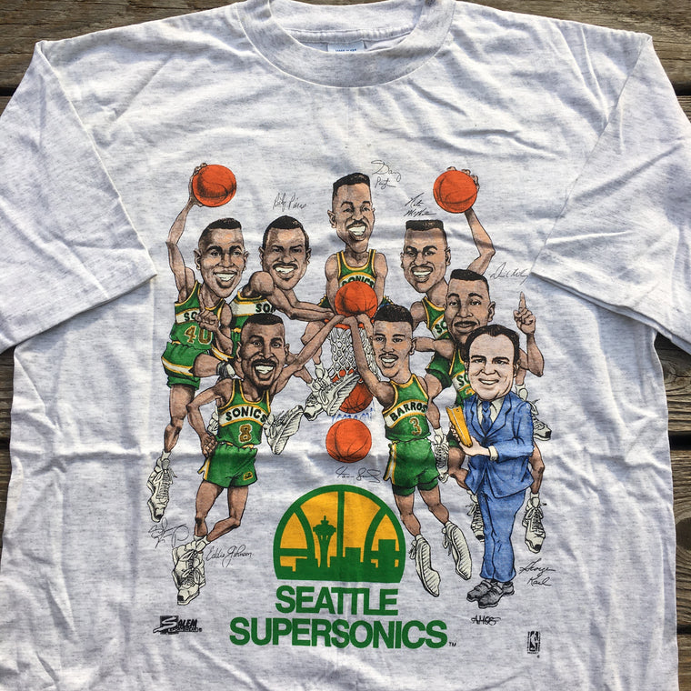 Seattle Supersonics caricature Tee shirt - M