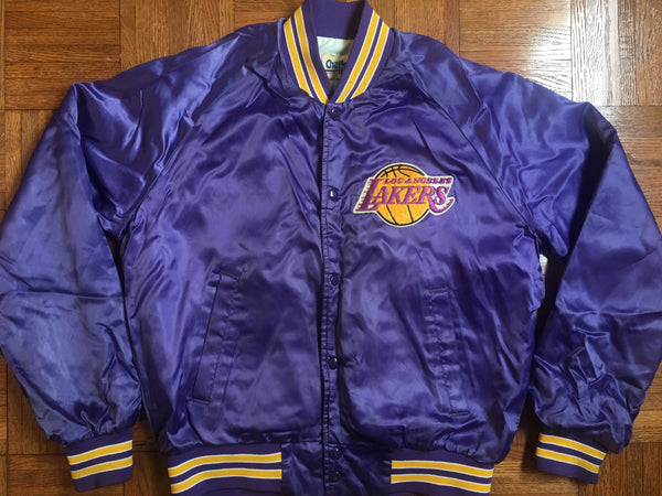 Vintage 80s LOS ANGELES LAKERS NBA Chalk Line Nylon Jacket L – XL3