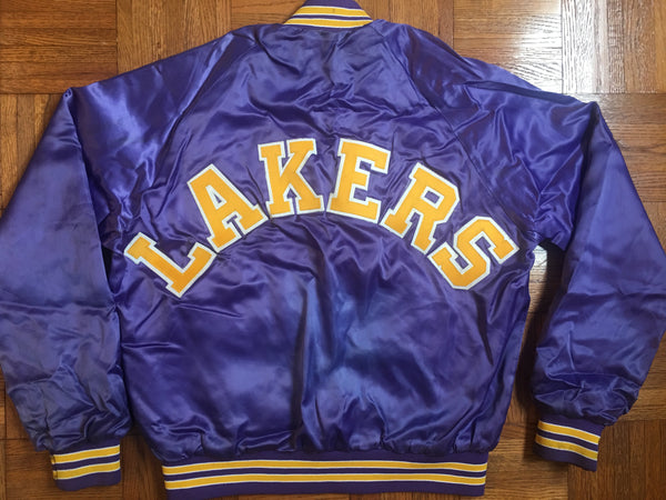 Vintage 80s LOS ANGELES LAKERS NBA Chalk Line Nylon Jacket L – XL3