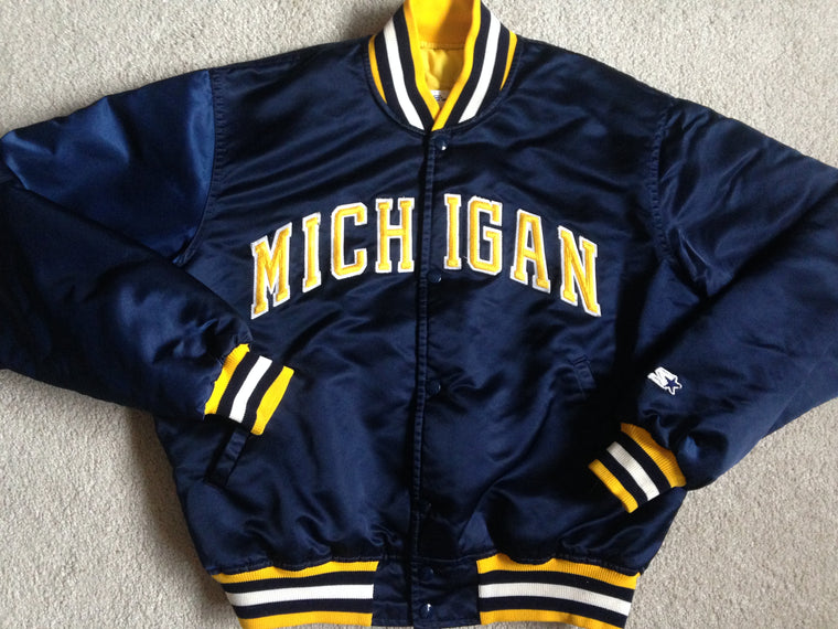Michigan Wolverines satin jacket by Starter - L