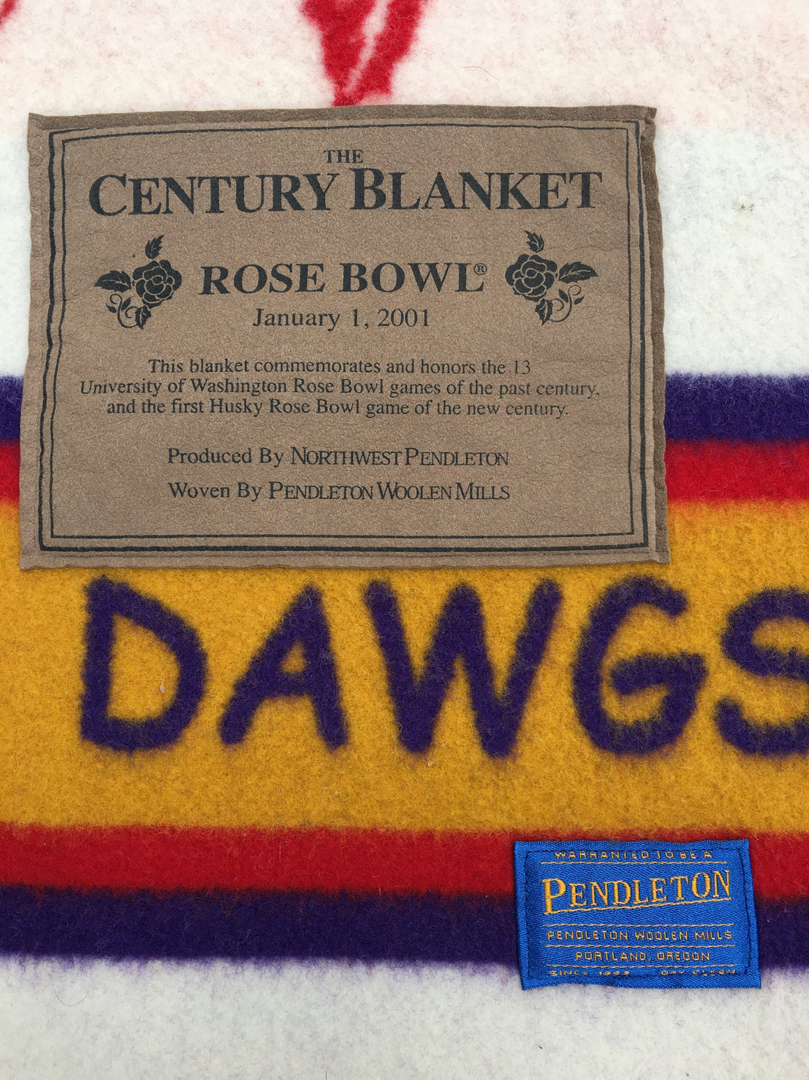 Washington Huskies Rose Bowl Pendleton blanket