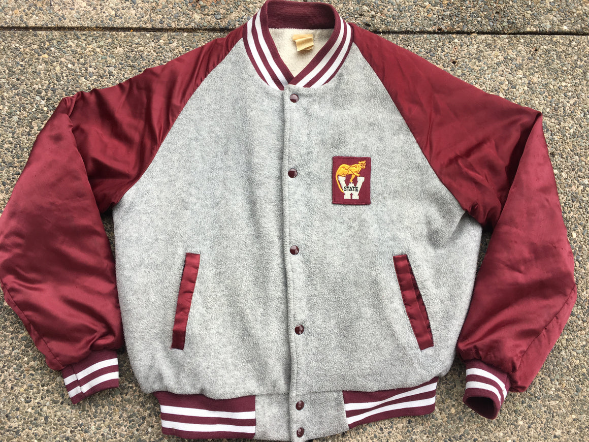 WSU Cougars satin / fleece jacket - size M