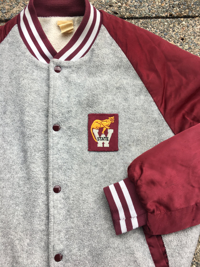 WSU Cougars satin / fleece jacket - size M