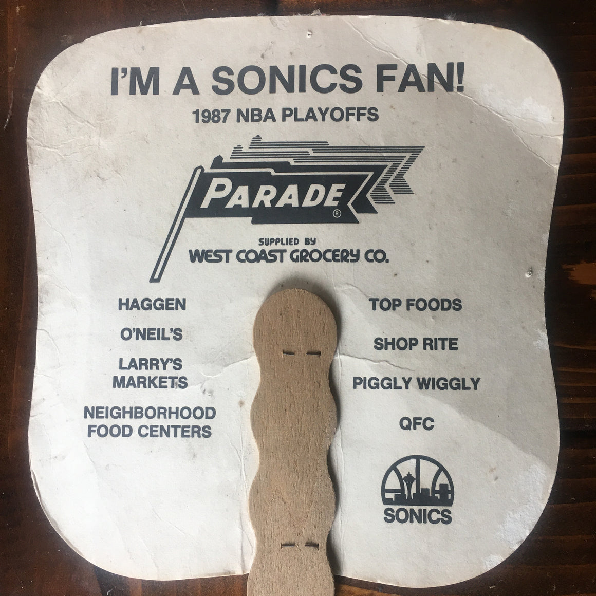 Seattle SuperSonics 1987 playoffs fan sign