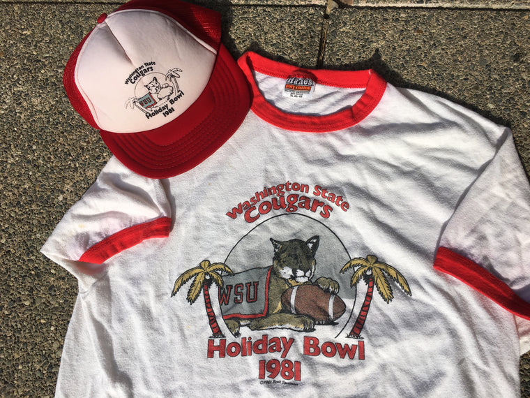 1981 Holiday Bowl WSU Cougars shirt & hat