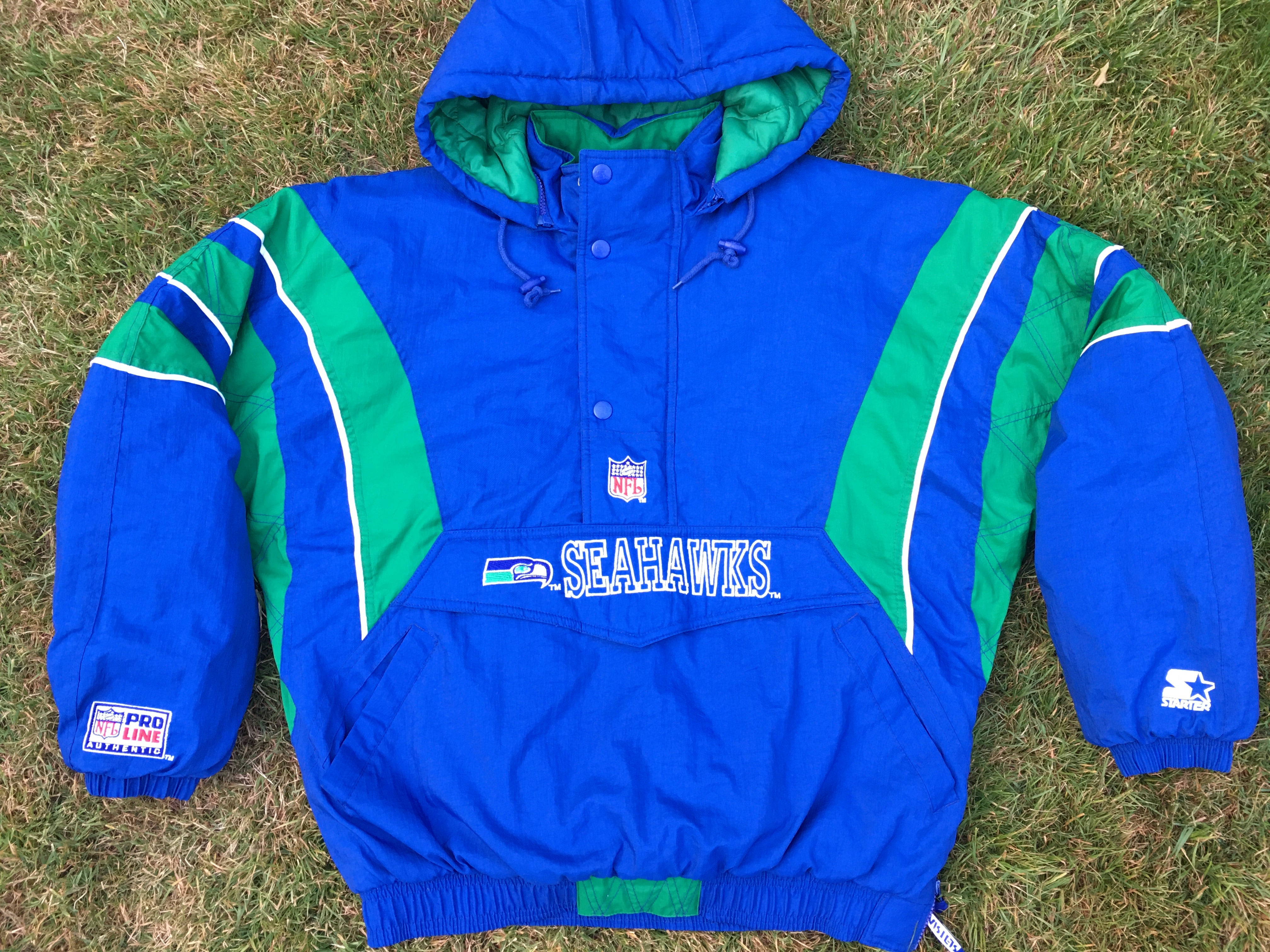 Vintage 1990s Starter Seattle Seahawks NFL Puffer Jacket / 