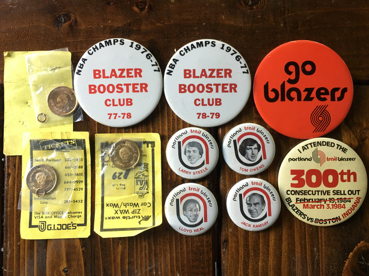 Portland Trailblazers vintage buttons & tokens