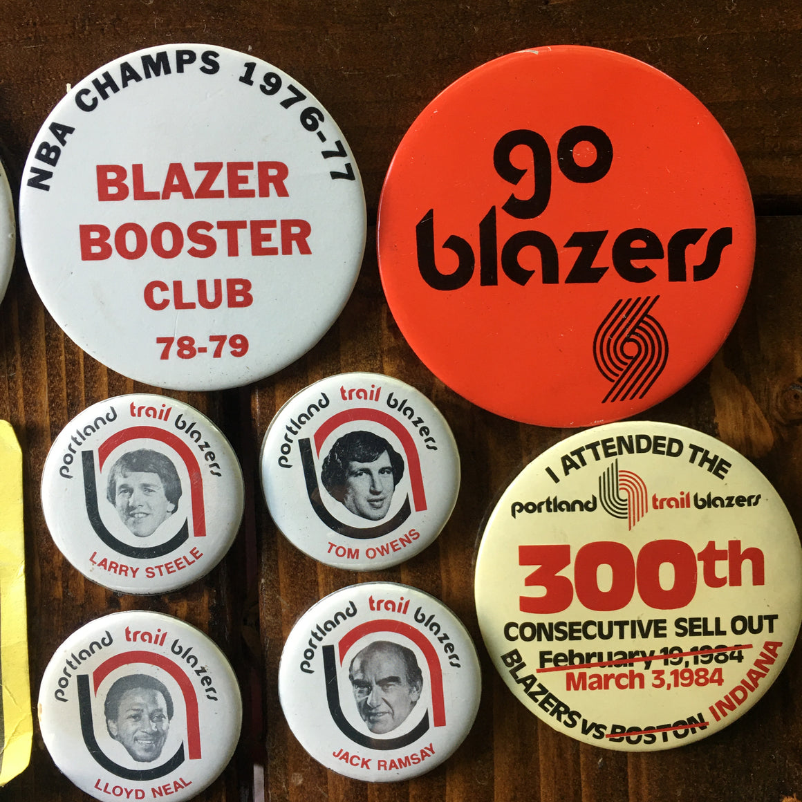 Portland Trailblazers vintage buttons & tokens