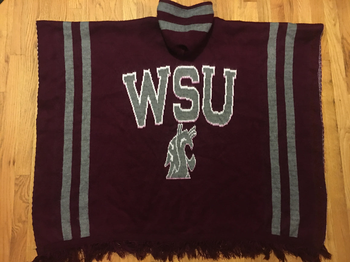 WSU Cougars wool poncho