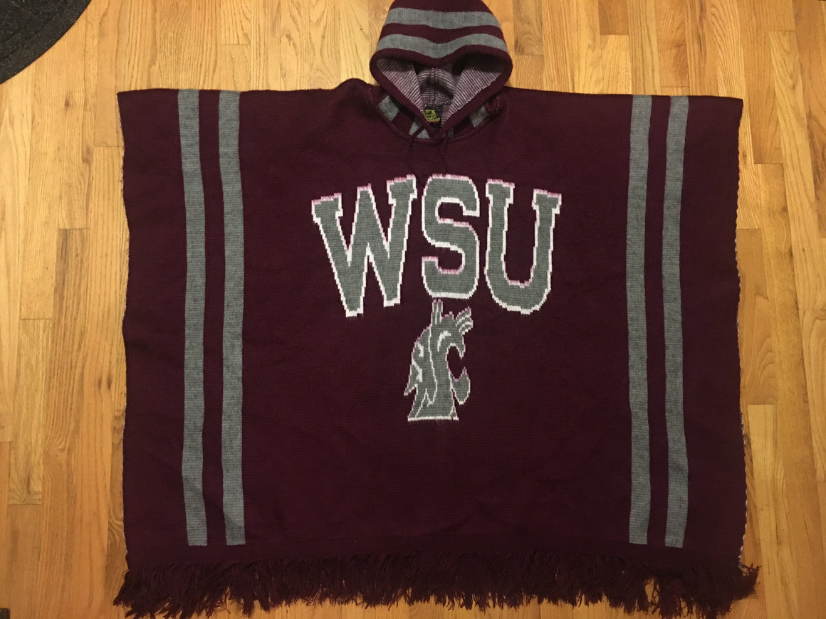 WSU Cougars wool poncho