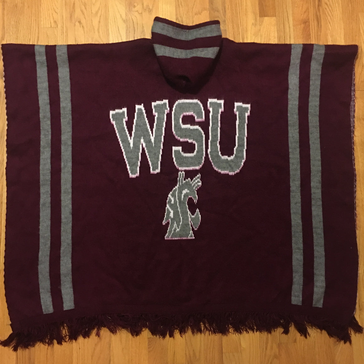 WSU Cougars wool poncho