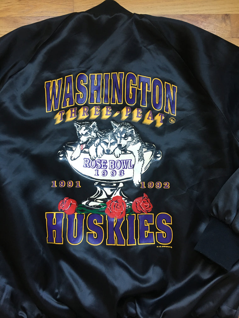 Washington Huskies ROSE BOWL satin jacket - L