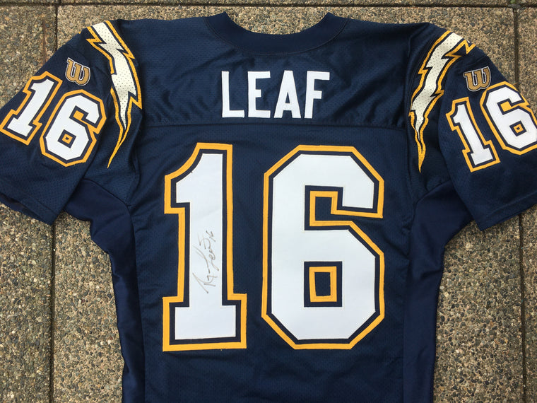 Signed Authentic Ryan Leaf San Diego Chargers Jersey - size 48