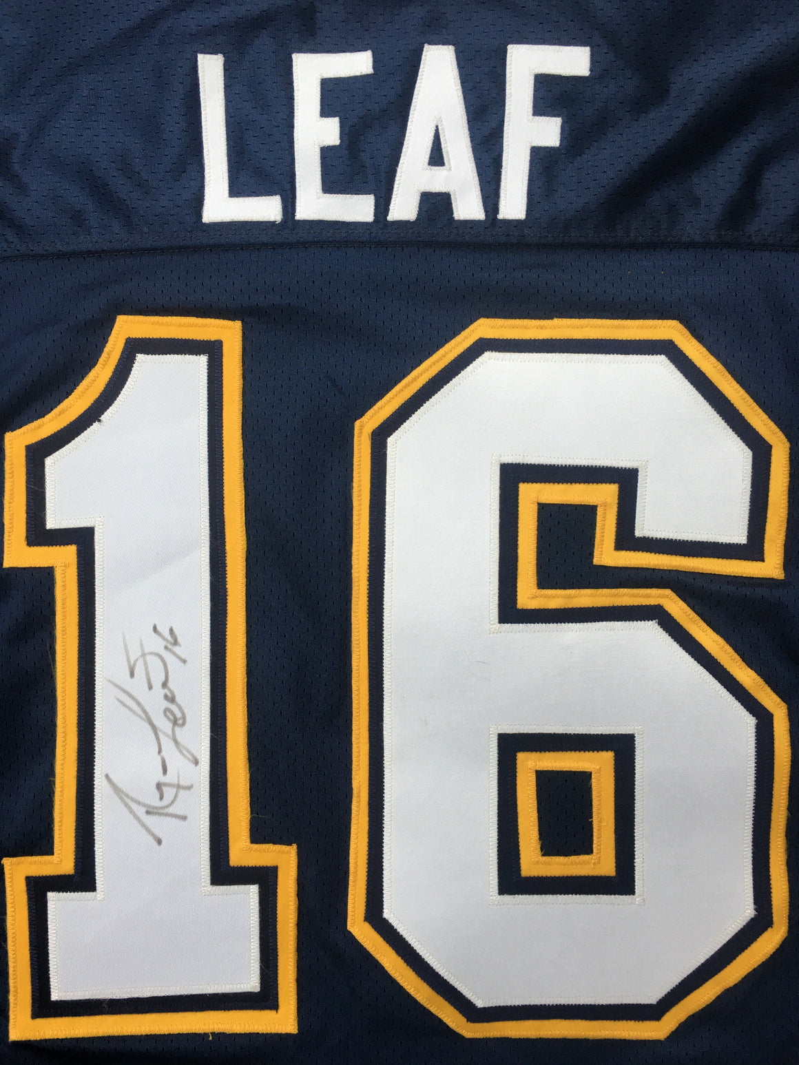 Signed Authentic Ryan Leaf San Diego Chargers Jersey - size 48