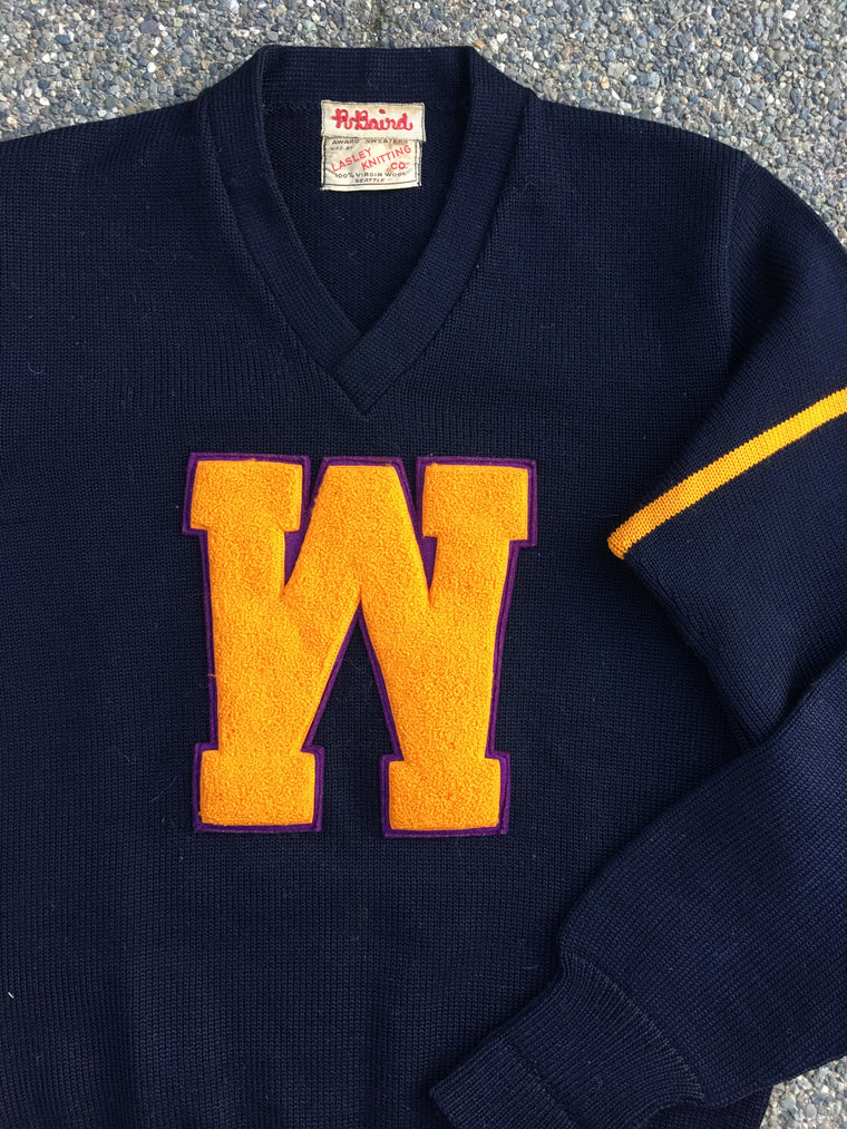 Washington Huskies 50s Letter Sweater -M / L