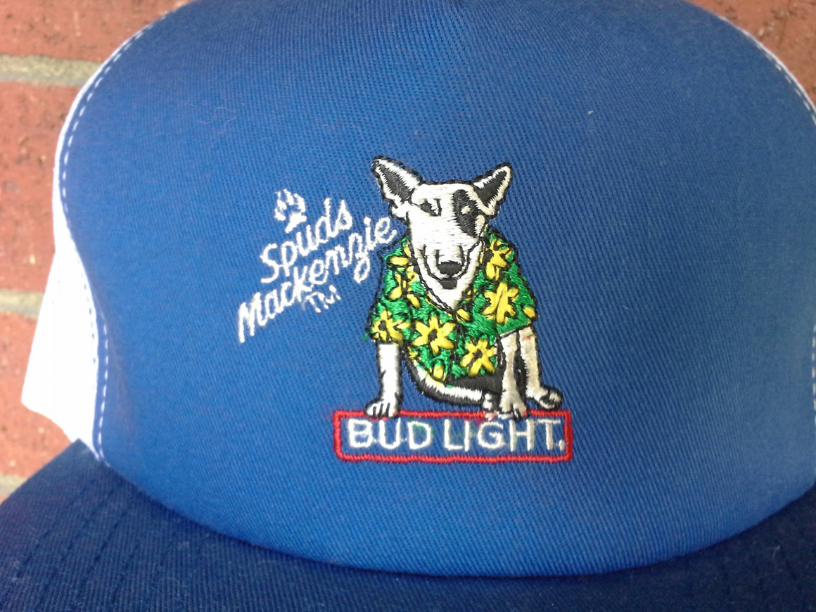 Vintage 80s Spuds MacKenzie Bud Light mesh snapback hat