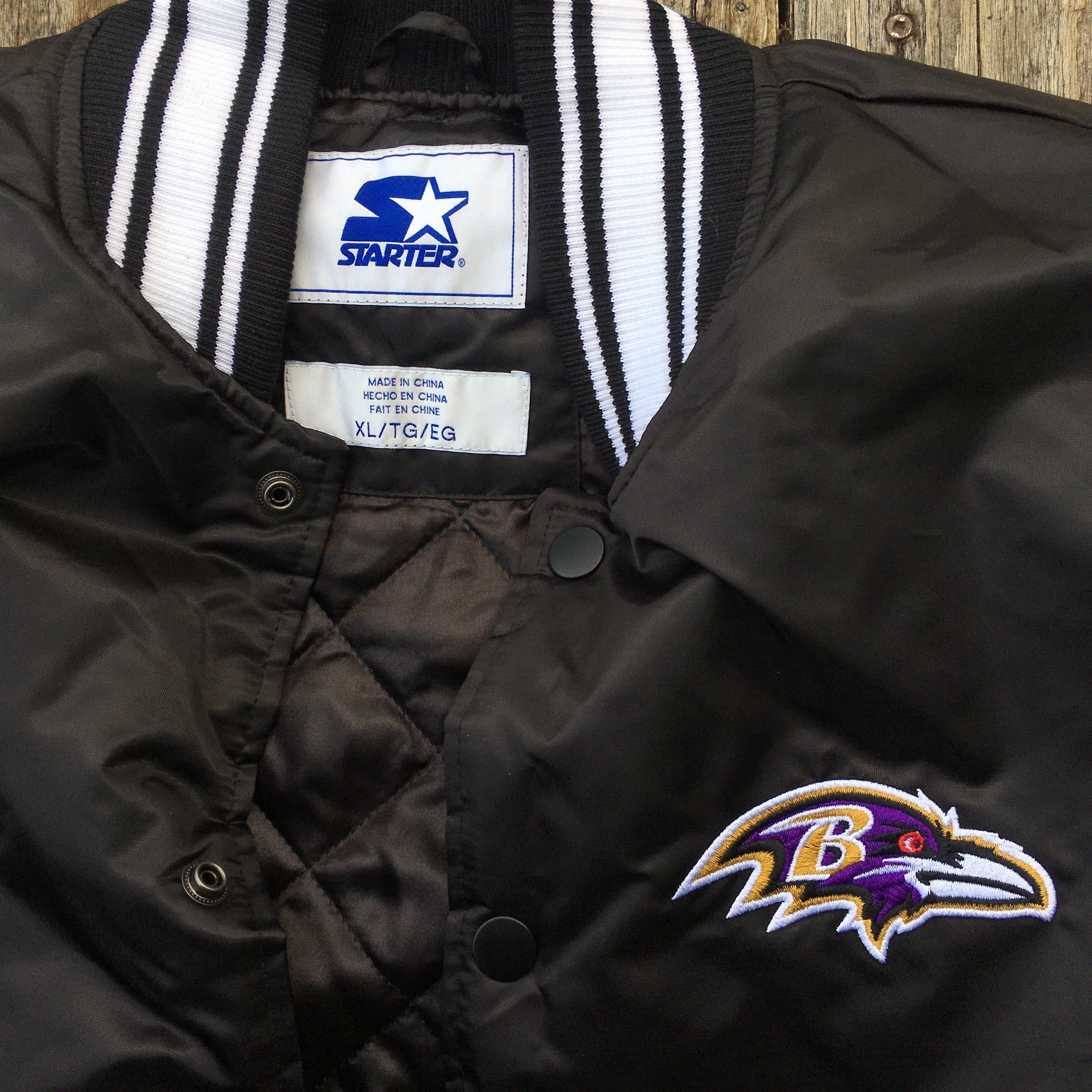 Baltimore Raven Starter Jacket Size Large.