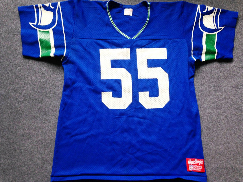 monalisausedauction Vintage 80s NFL Seattles Seahawks 55 by Rawling Sweatshirts American Football Made in USA